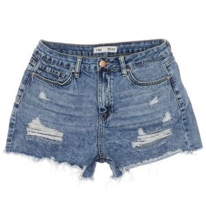 Ymi Dream Hybrid Righ Rise Shorts Size 9 Juniors W29 Distressed Acid Wash Denim